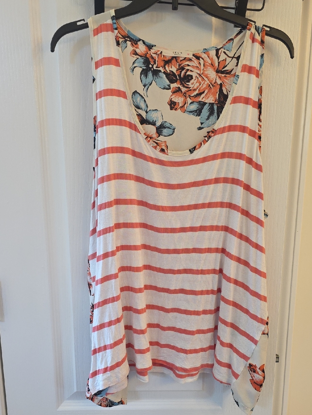 Le Lis Coral Stripe Tank Stitch Fix Plus 2x